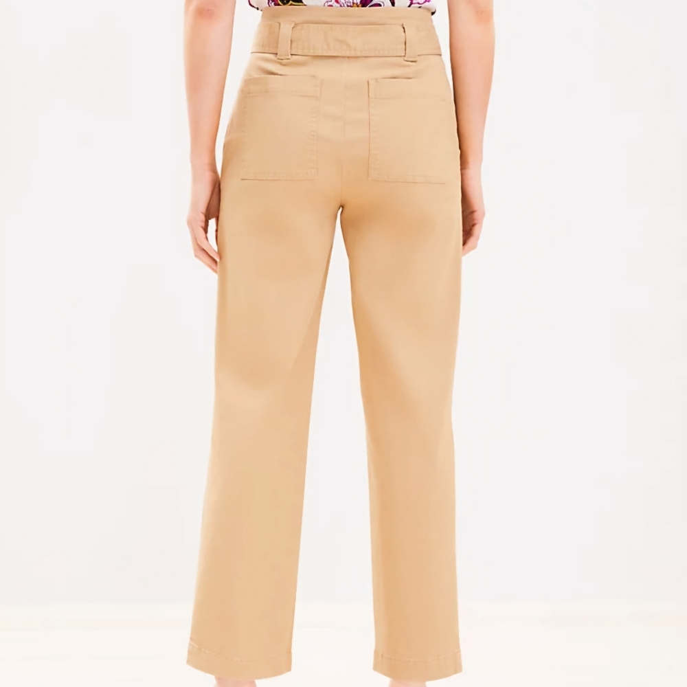 Belted Straight Pants in Twill sz 6 NWT - Picture 3 of 3